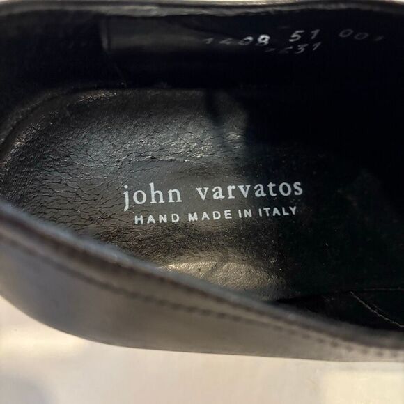John Varvatos Size 12 Black Dress Shoes Oxford Handmade in Italy - Picture 5 of 7